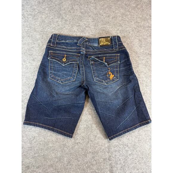 Vintage Y2K Baby Phat Jeans Shorts Womens Small Blue Denim Low Rise Hip Hop - Picture 5 of 10
